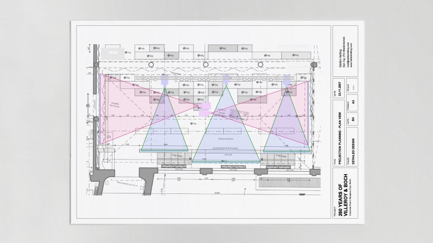 Stefan Helling Triad Villery Boch 260 Years Event Projection Drawing Plan View